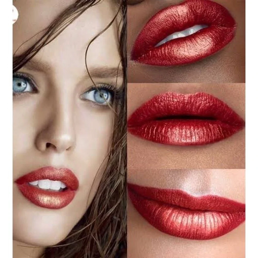 Maybelline lipstick Color Sensational Metallic Hot Lava 962, warm orange red